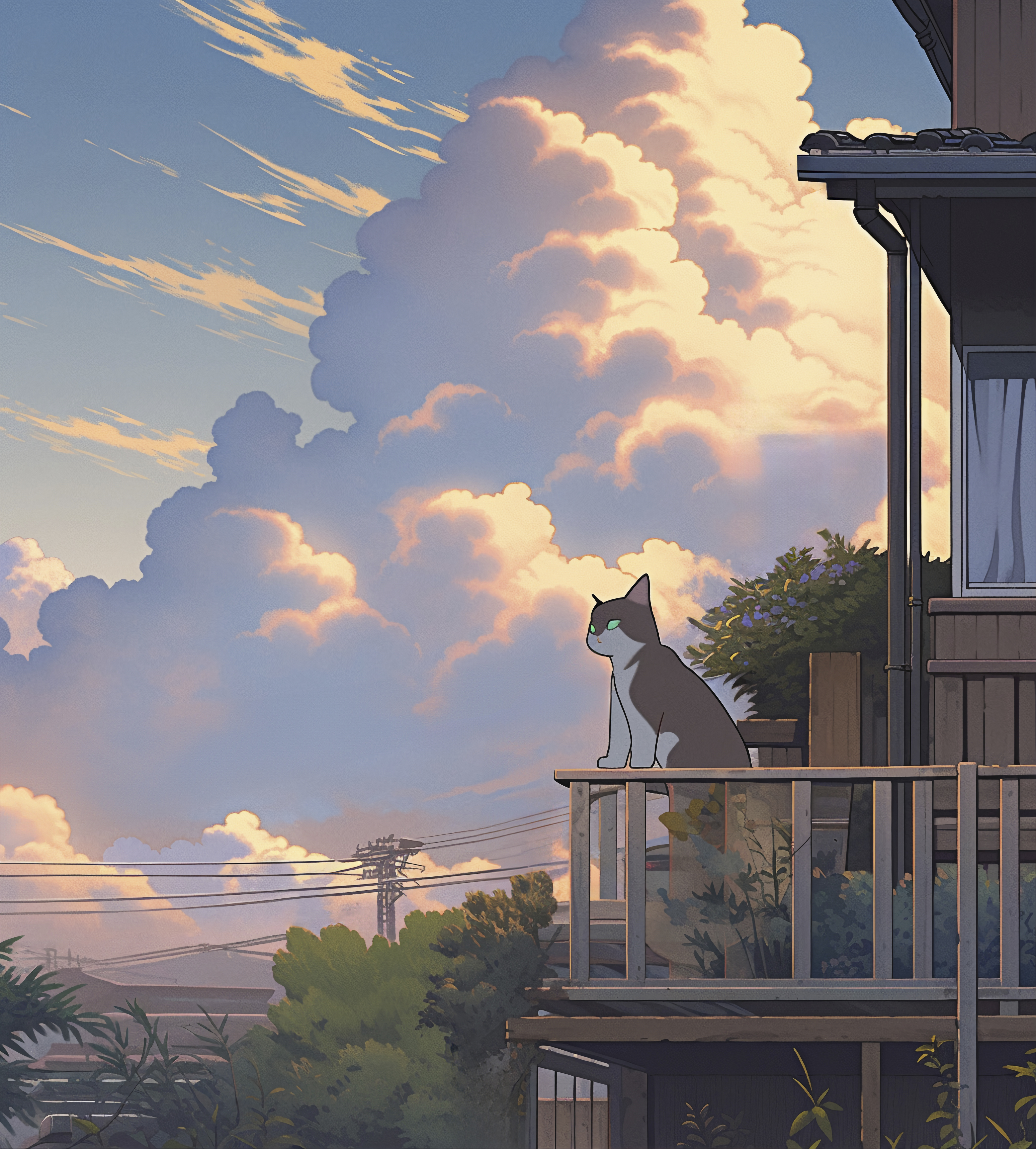 image chat qui regarde au loin